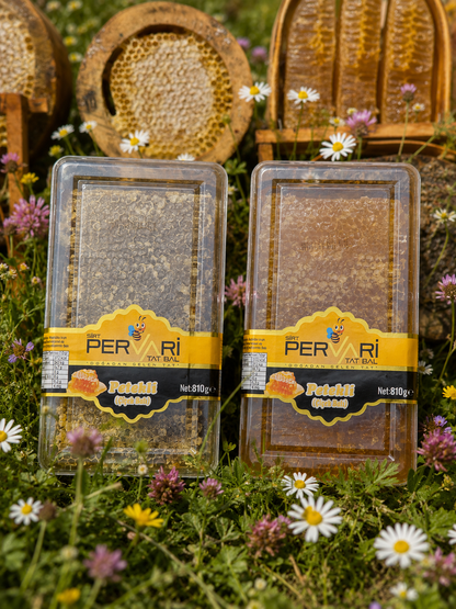 Pervari Petekli Çiçek Balı 810 gr – Doğal Petek
