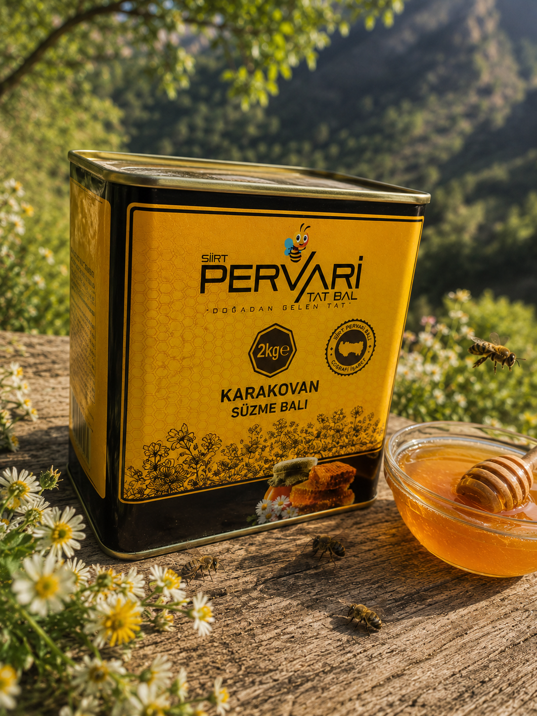 Pervari Karakovan Süzme Balı – Teneke 2 kg