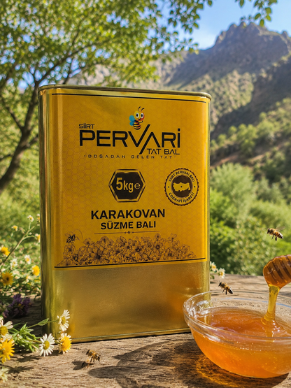 Pervari Karakovan Süzme Balı – Teneke 5 kg